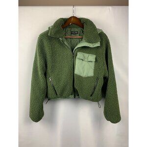 Women’s Love Tree Green Sherpa Sweater Size L